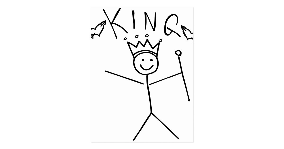 King Stick Figure Postcard | Zazzle.com