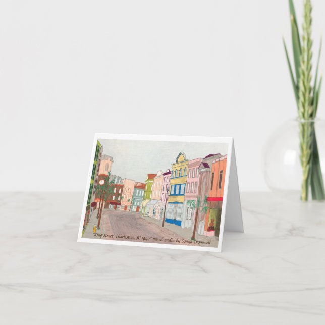 "King Street, Charleston, SC" greeting card  (Front)