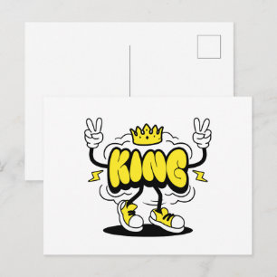 King Street Style Graffiti Crown Postcard