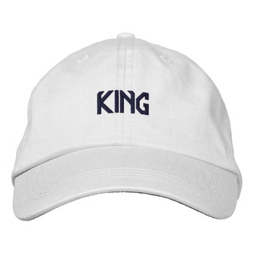 KING Stunning Handsome White Adorable_Hat Embroidered Baseball Cap