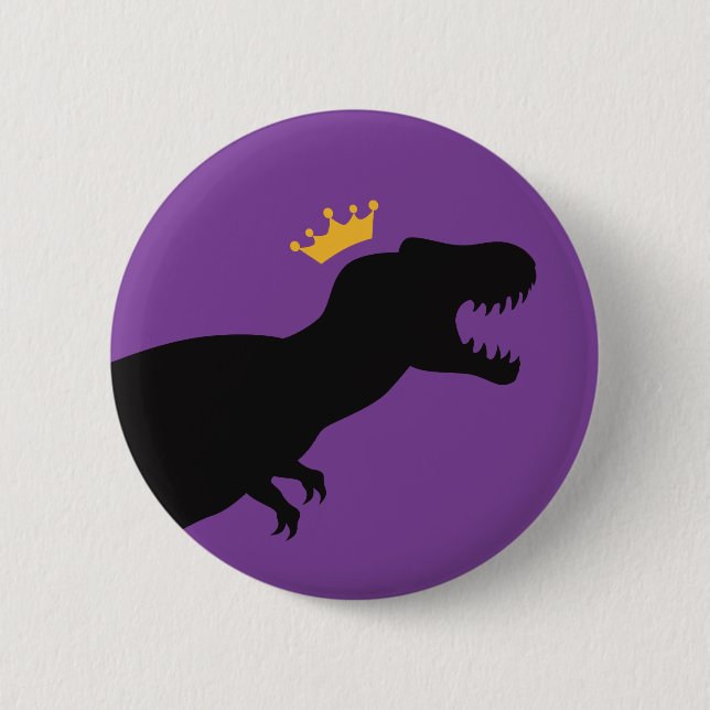 King T-Rex Pinback Button (Front)