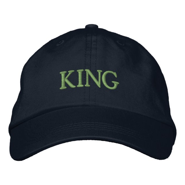 KING Text Adjustable-Hat for Everyday Street Style Embroidered Baseball Cap (Front)
