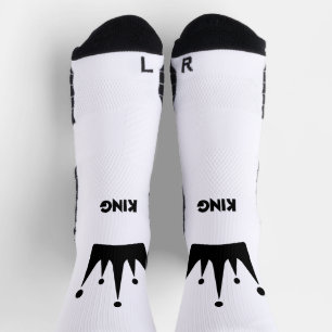KING Text Black Color Crown Image Printed Stylish Socks