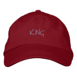 King Text Cool Visor Red-hat Text Color - Violet  Embroidered Baseball Cap at Zazzle