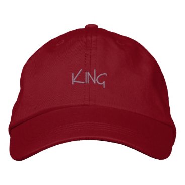 KING Text Cool Visor Red-Hat Text Color - Violet  Embroidered Baseball Cap