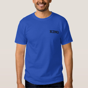 King text Deep Royal Beautiful and Lovely Men's Embroidered T-Shirt
