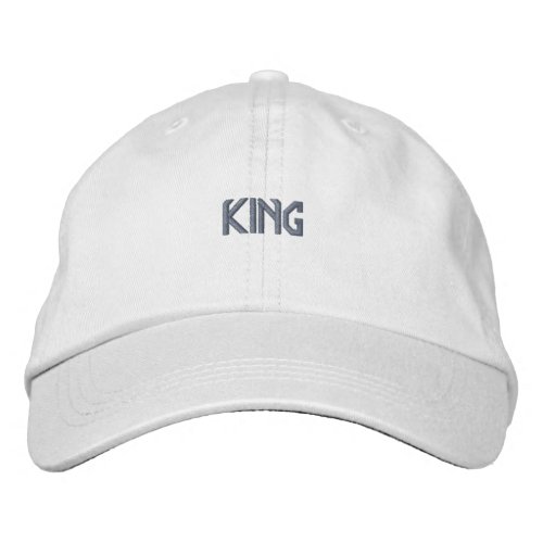 KING Text Excellent Marvelous Amazing White_Hat Embroidered Baseball Cap