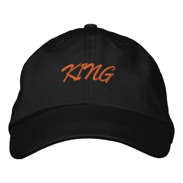 KING Text Looking Stylish Comfort Handsome-Hat Embroidered Baseball Cap (Front)