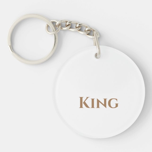 King Text message Printed Super Cute Lovely Beauty Keychain (Front)