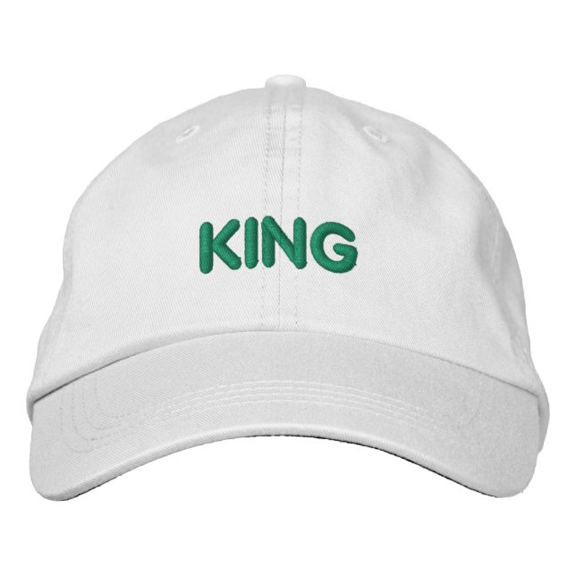 KING text name Visor Embroidered Baseball Cap (Front)