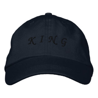 KING text Navy color black text Stunning Looking Embroidered Baseball Cap