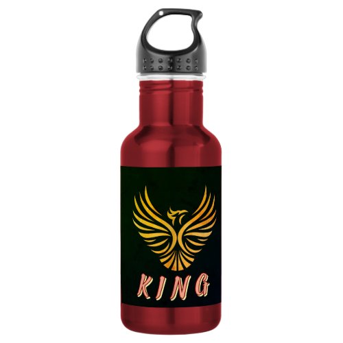 KING Text Phoenix Bird Emblem Hydration Vessel Stainless Steel Water Bottle