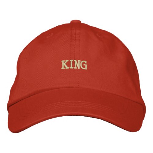 King Text Printed Embroidered hats Caps