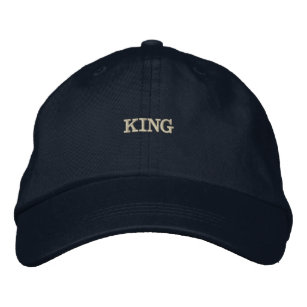 KING Text Printed Navy Color-Hat Super Beautiful  Embroidered Baseball Cap