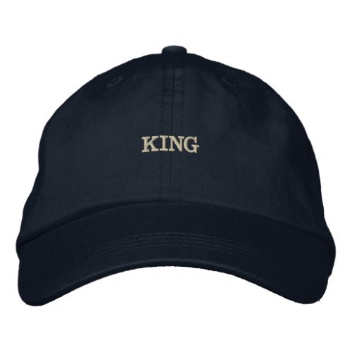 KING Text Printed Navy Color_Hat Super Beautiful  Embroidered Baseball Cap