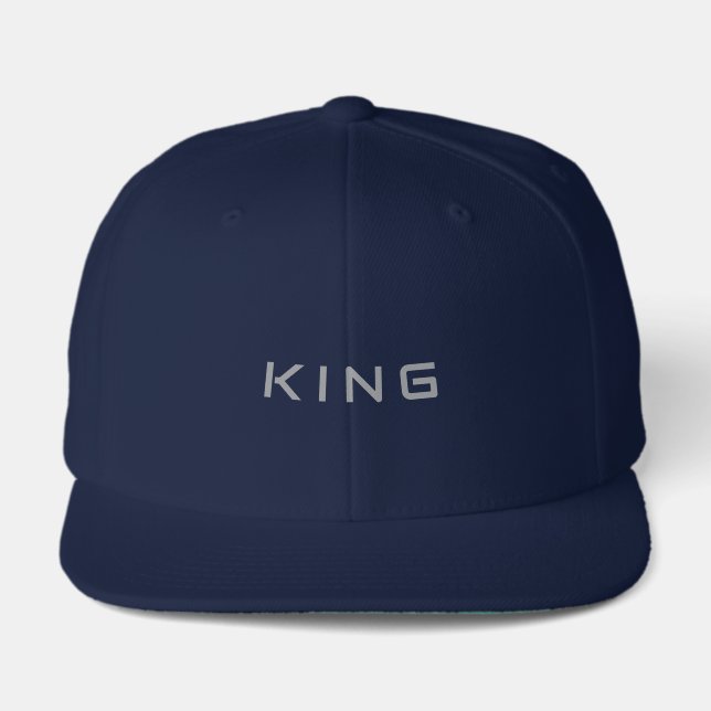KING Text Printed Royal Men Looking for Hat-Cap  Visor (Front)