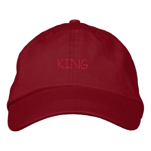 KING Text Red Color_Hat Visor Handsome Elegant  Embroidered Baseball Cap