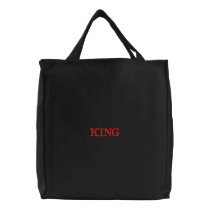 King text Red color Text Shopping Bags or Tote Bag