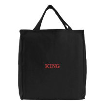 King text Red color Text Shopping Bags or Tote Bag