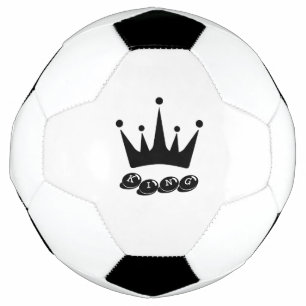 KING Text with Black Crown Image Sports outdoor Soccer Ball