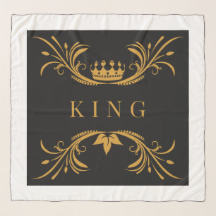 KING Text with Crown Custom Image Large Men's Soft Scarf