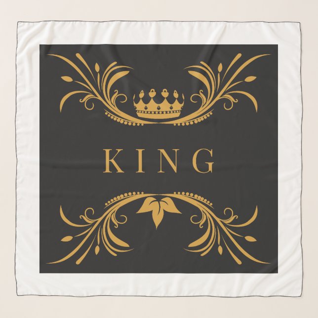 KING Text with Crown Custom Image Large Men's Soft Scarf (Front)