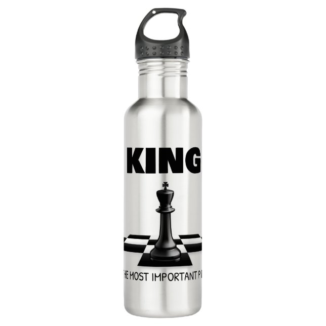 King The Most Important Piece  Stainless Steel Water Bottle (Front)