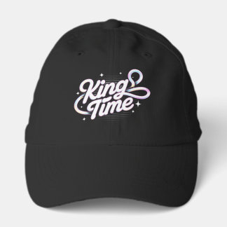 King Time Retro Typography Motivational Design Performance Cap