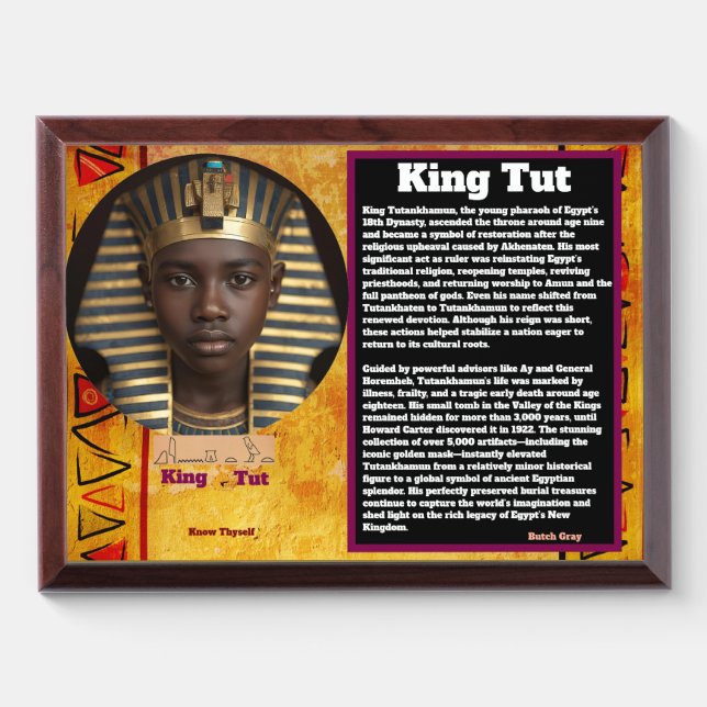 King Tut Award Plaque (Horizontal)