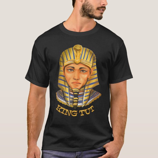 King Tut Egypt Egyptian Pyramid Ankh Pharaoh Templ T-Shirt (Front)