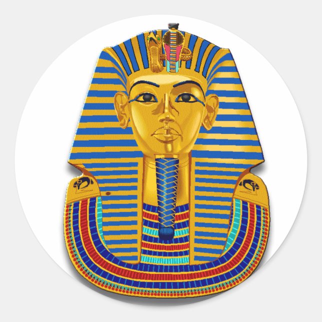 King Tut Mask Classic Round Sticker (Front)