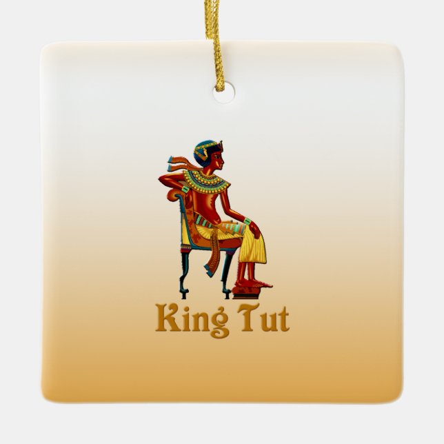 King Tut on his throne Ceramic Ornament (Front)