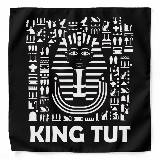 King tut pharaoh egyptian Hieroglyphic Alphabet Bandana (Front)