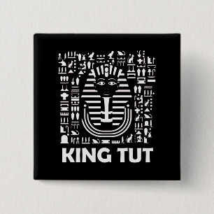 King tut pharaoh egyptian Hieroglyphic Alphabet Button