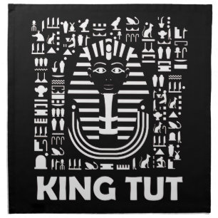 King tut pharaoh egyptian Hieroglyphic Alphabet Cloth Napkin