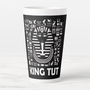 King tut pharaoh egyptian Hieroglyphic Alphabet Latte Mug