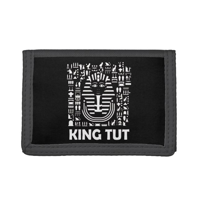 King tut pharaoh egyptian Hieroglyphic Alphabet Trifold Wallet (Front)