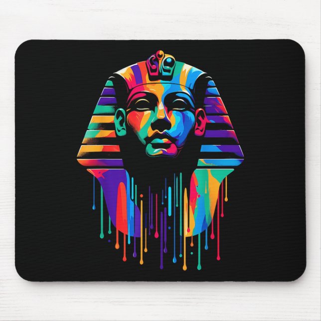 King Tut. Tutankhamun Minimalist Vibrant Style Chr Mouse Pad (Front)