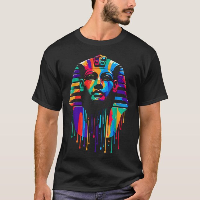 King Tut. Tutankhamun Minimalist Vibrant Style Chr T-Shirt (Front)