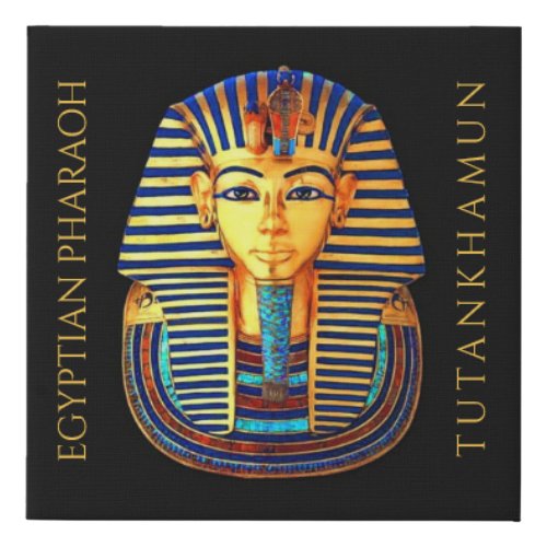 King Tutankhamun Ancient Egyptian Pharaoh Faux Canvas Print