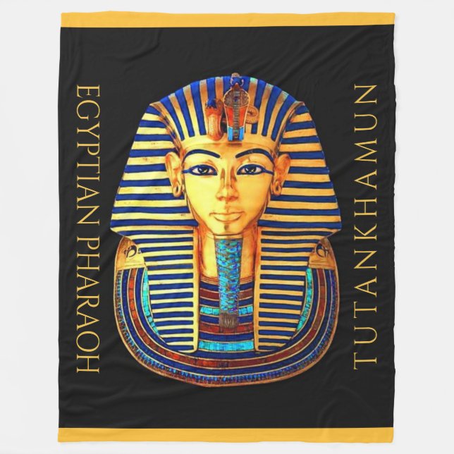 King Tutankhamun Ancient Egyptian Pharaoh Fleece Blanket (Front)