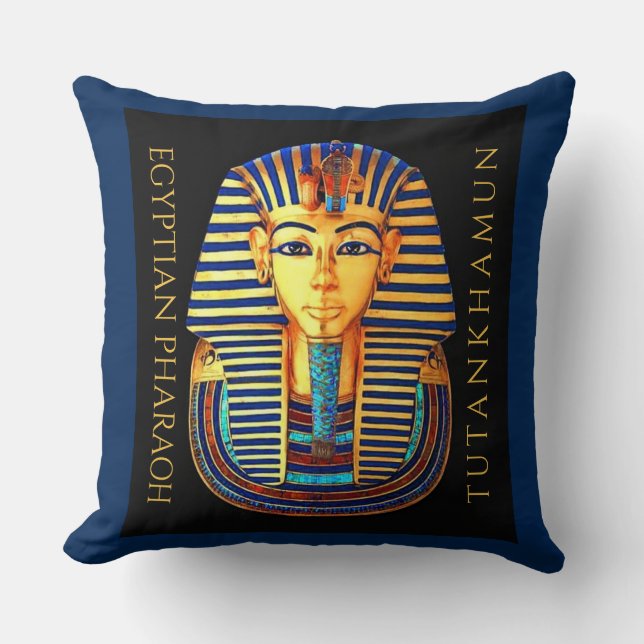 King Tutankhamun Ancient Egyptian Pharaoh Throw Pillow (Front)