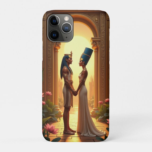 King Tutankhamun and Queen Nefertiti standing Case-Mate iPhone Case (Back)