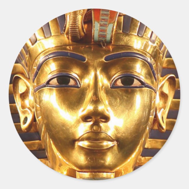 King Tutankhamun, Gold Mask Classic Round Sticker (Front)