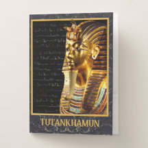 King Tutankhamun with Hieroglyphs Gold Framed