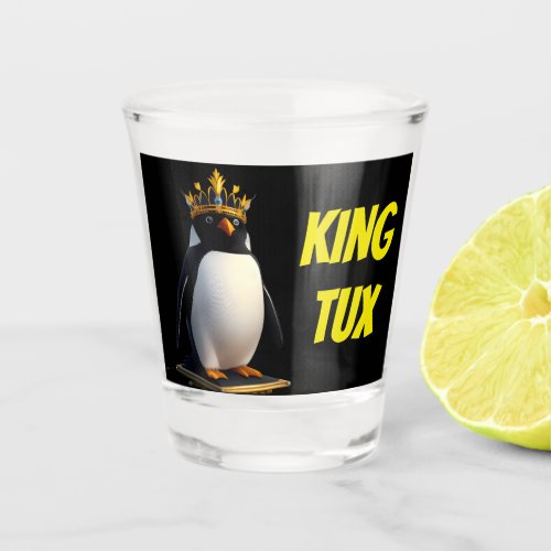 King Tux Linux Shot Glass