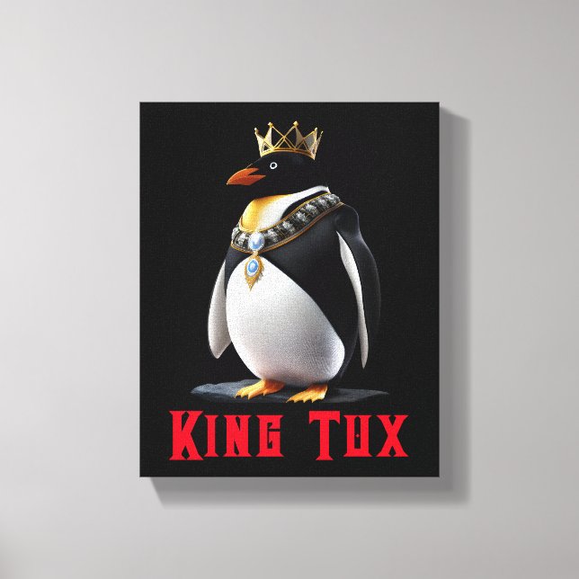 King Tux - Regal Linux Penguin  Canvas Print (Front)