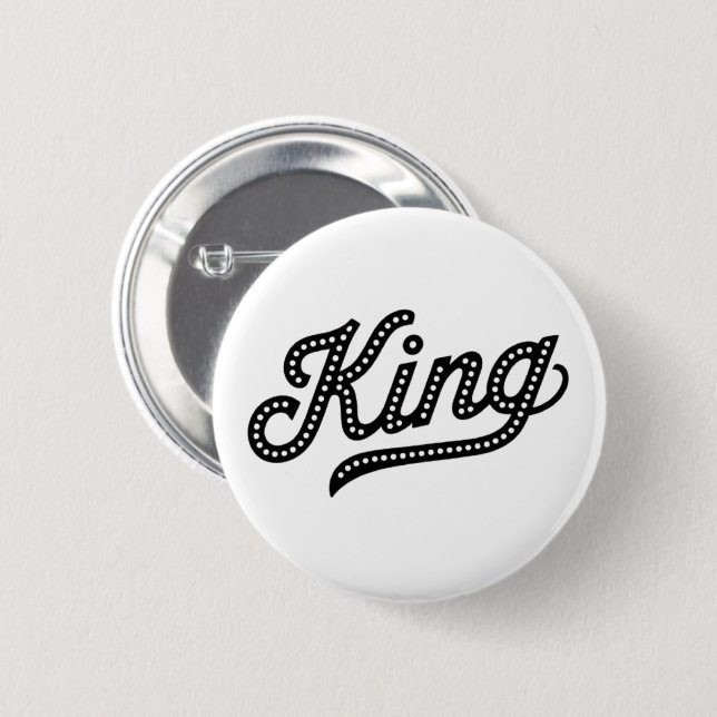 King Typography elegant Design Button (Front & Back)
