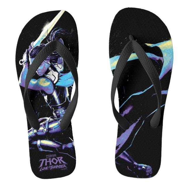 King Valkyrie Illustrated Character Art Flip Flops (Footbed)