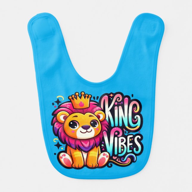 King vibes baby bib (Front)